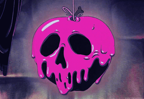 Pink Apple With Skull on String