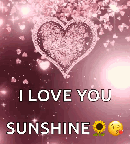 Pink Background Hearts I Love You Sunshine