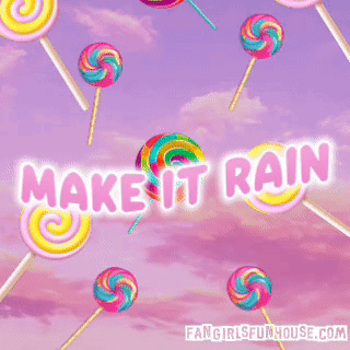 Pink Background Lollipops Make It Rain GIF