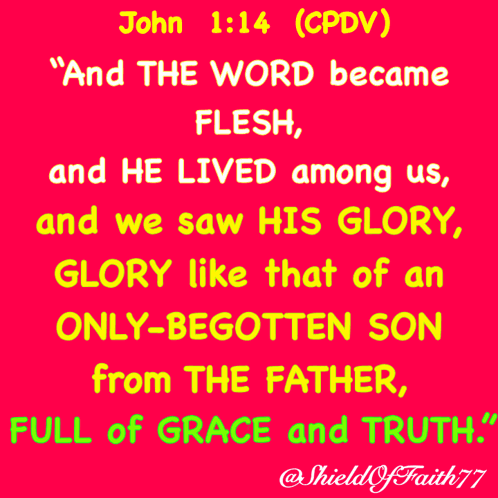 Pink Background Saying And The Word Became Flesh And He Lived Among Us