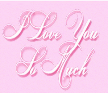 Pink Background With I Love You So Much In Blue GIF