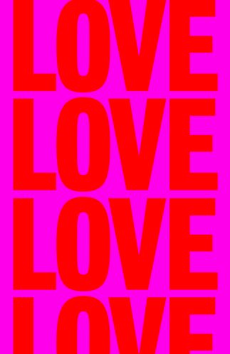 Pink Background With Red Letters Saying Love GIF