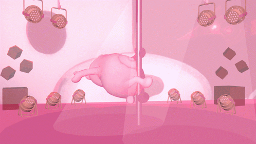 Pink Bear Pole Dancing GIF