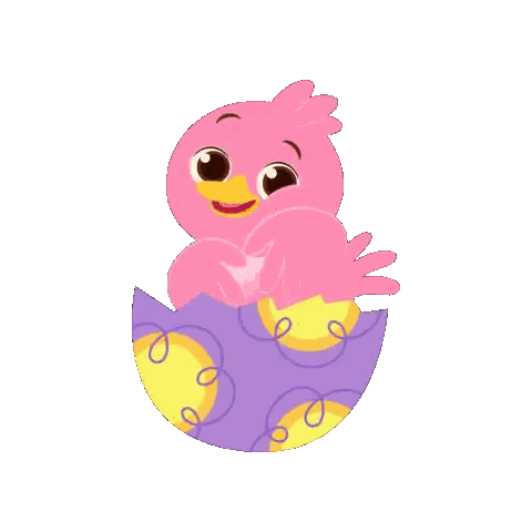Pink Bird Coming Out of Egg