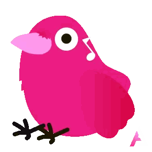 Pink Bird with Black Feet and White Eye