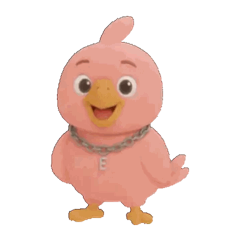 Pink Bird With Chain Saying E