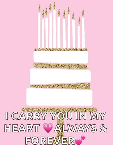 Pink Birthday Card With Cake Saying Happy Birthday To You GIF