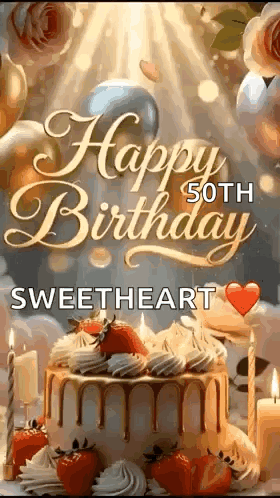 Pink Birthday Card With Cake Saying Happy Birthday To You GIF