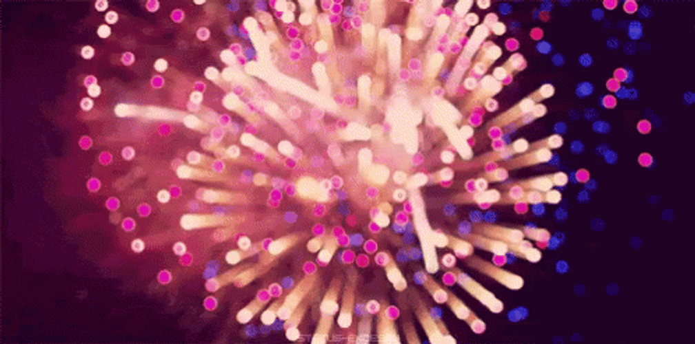 Pink Bokeh Fireworks GIF