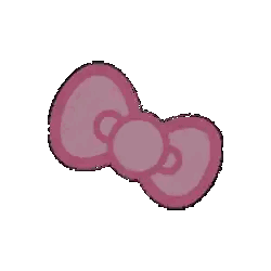 Pink Bow with Black Outline