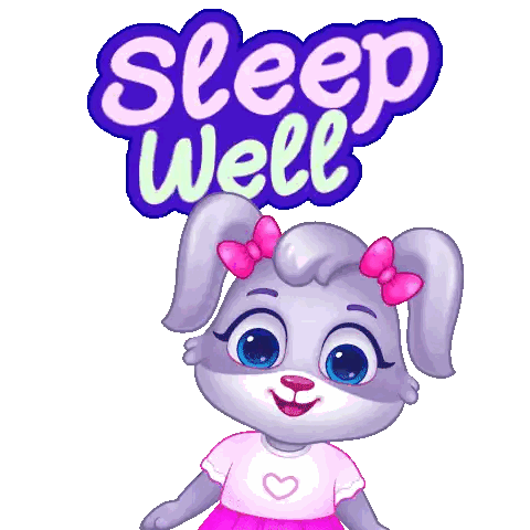 Pink Bown Bunny Saying Sleep Well