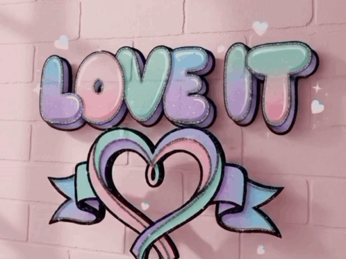 Pink Brick Wall With Love It and a Heart