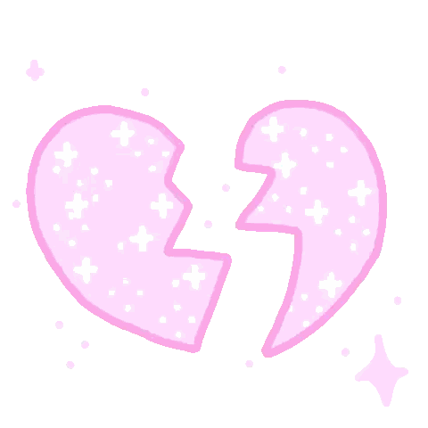 Pink Broken Heart With White Star
