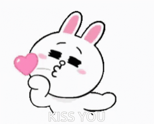 Pink Bunny Blowing Kiss from Pink Heart