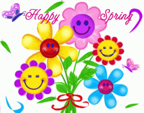 Pink Bunny Greeting Card Saying Spring