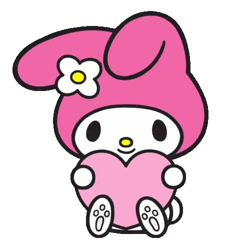 Pink Bunny Holding Heart