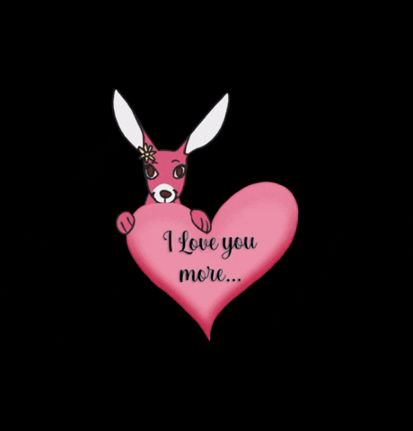 Pink Bunny I Love You More GIF