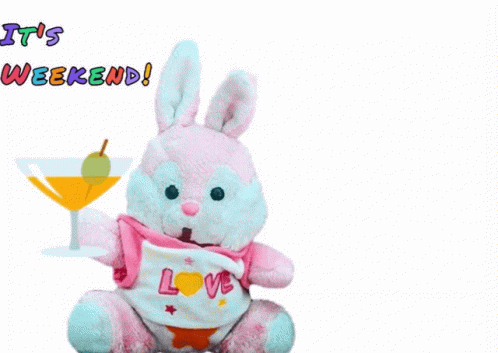 Pink Bunny Its The Weekend GIF