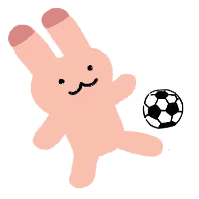 Pink Bunny Kicking Soccer Ball