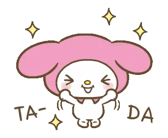 Pink Bunny Saying Ta Da