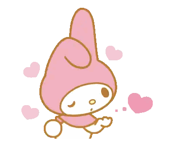 Pink Bunny Surrounded by Hearts