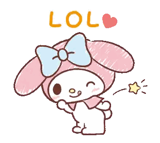 Pink Bunny with Blue Bow and Lol