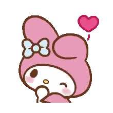 Pink Bunny with Bow and Heart