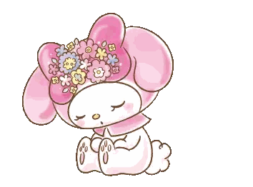 Pink Bunny With Flowers Hat