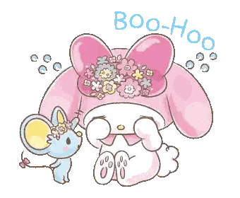 Pink Bunny with Flowers Next to Blue Mouse Boo-Hoo