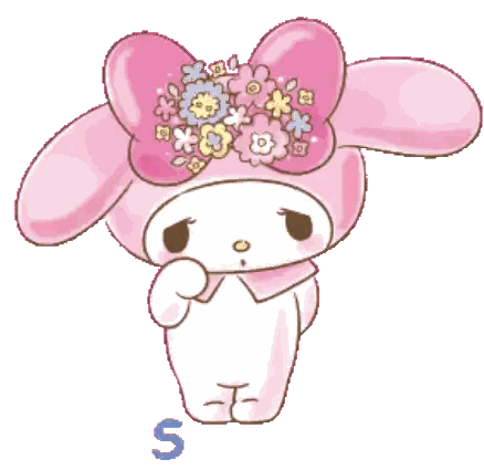 Pink Bunny With Flowers Sorry