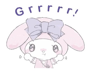 Pink Bunny With Purple Bow Grrr
