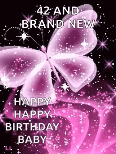 Pink Butterfly on Pink Flower Happy Birthday