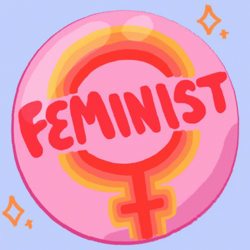 Pink Button Saying Feminist