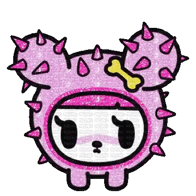Pink Cactus with Spikes and Yellow Bone