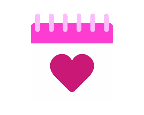 Pink Calendar With Heart