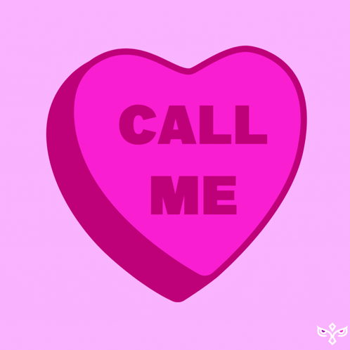 Pink Candy Heart Call Me GIF