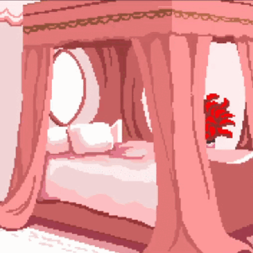 Pink Canopy Bed Pixel Art