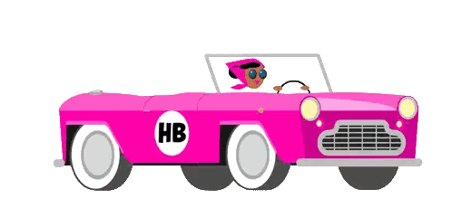 Pink Car With White HB Logo