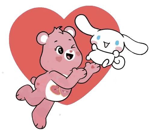 Pink Care Bear Bunny Heart