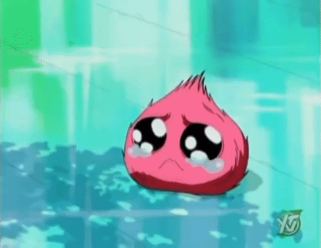 Pink Cartoon Character Crying in Water