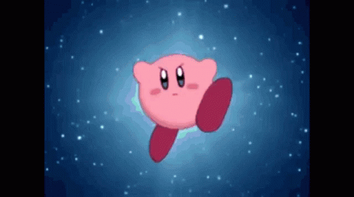 Pink Cartoon Character Flying Through Galaxy