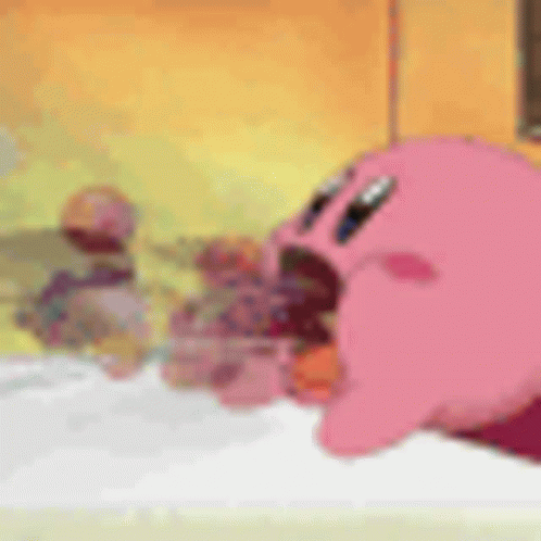 Pink Cartoon Character Sitting