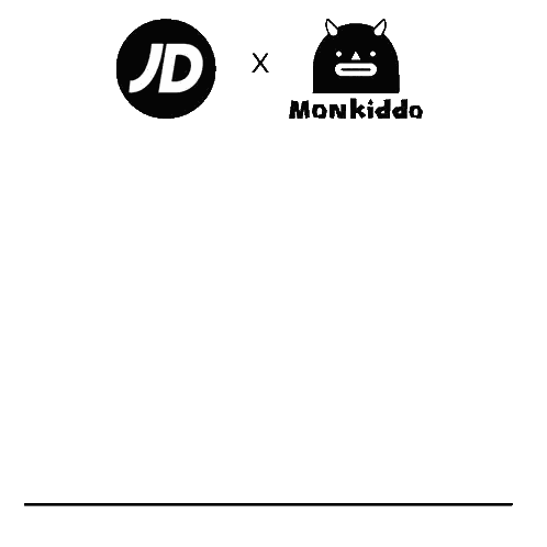 Pink Cartoon Character Wearing Black Hat with JD Logo