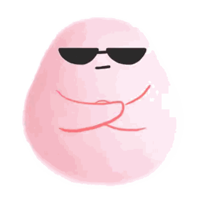 Pink Cartoon Character Wearing Sunglasses