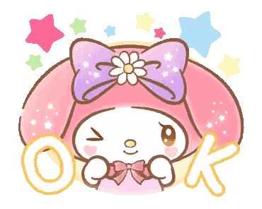 Pink Cartoon Character With Flower and Ok