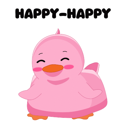 Pink Cartoon Duck Happy Happy
