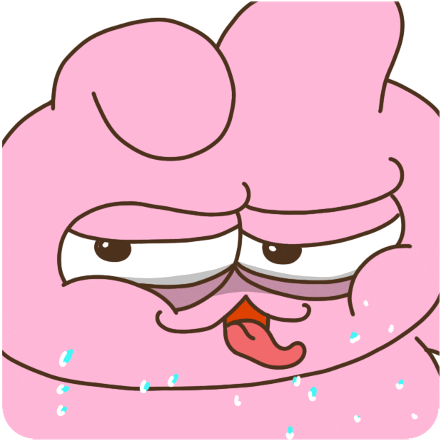 Pink Cartoon Licking Tongue Out GIF