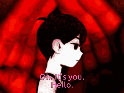 Pink Cartoon Saying Oh It's You Hello