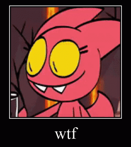 Pink Cartoon Yellow Eyes Wtf