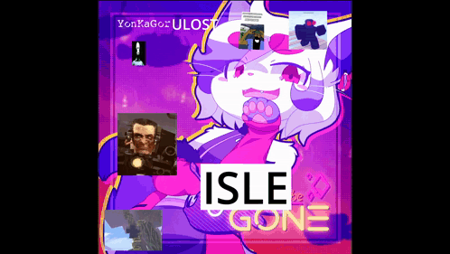 Pink Cat Isle of Gone Poster